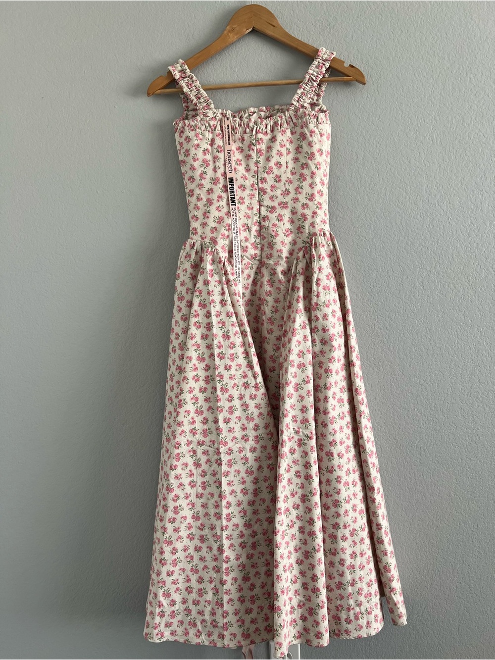 NWT HOUSE OF CB DOROTHY - White Rosebud Print Cotton Midi Sundress Size XS - Picture 13 of 13